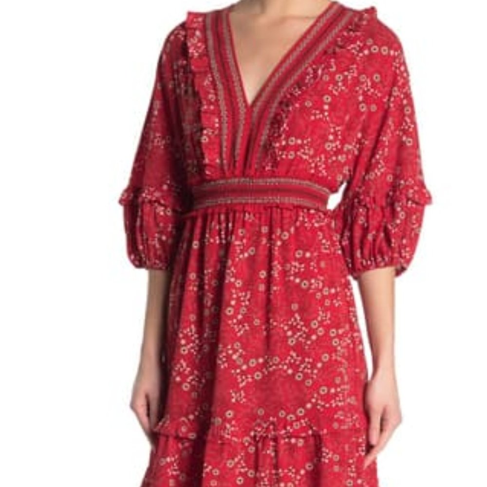 Max Studio V-Neck Empire Waist Dress, XL
